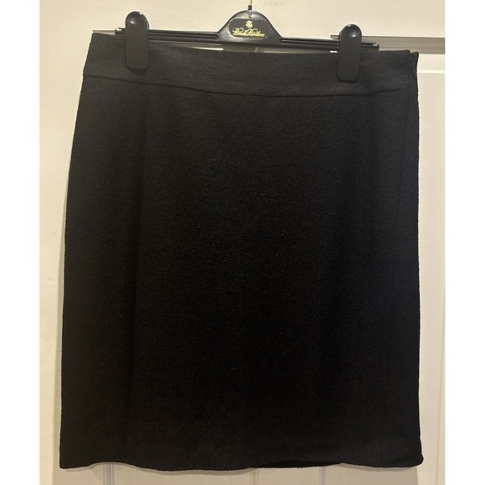 Banana Republic Pencil Skirt‎ Womens Size 14 Black Wool Blend Lined